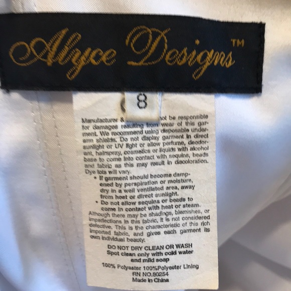 Alyce Designs White Chiffon Evening Gown size 8 - Picture 12 of 16